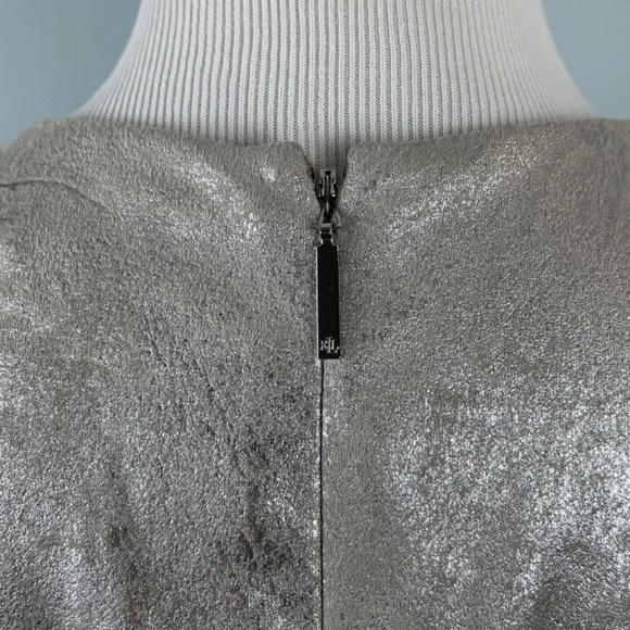 Ralph Lauren Silver Dress Size 14P Women’s Marbled Metallic Large 14 Petite NWT - Picture 5 of 5